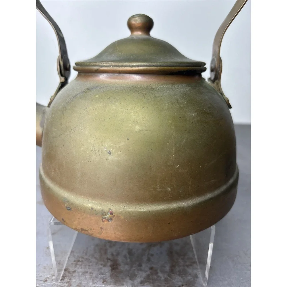 VTG Heritage Tagus Copper Brass Tea Pot Kettle R-51 Wood Handle Portugal Patina - Picture 3 of 12